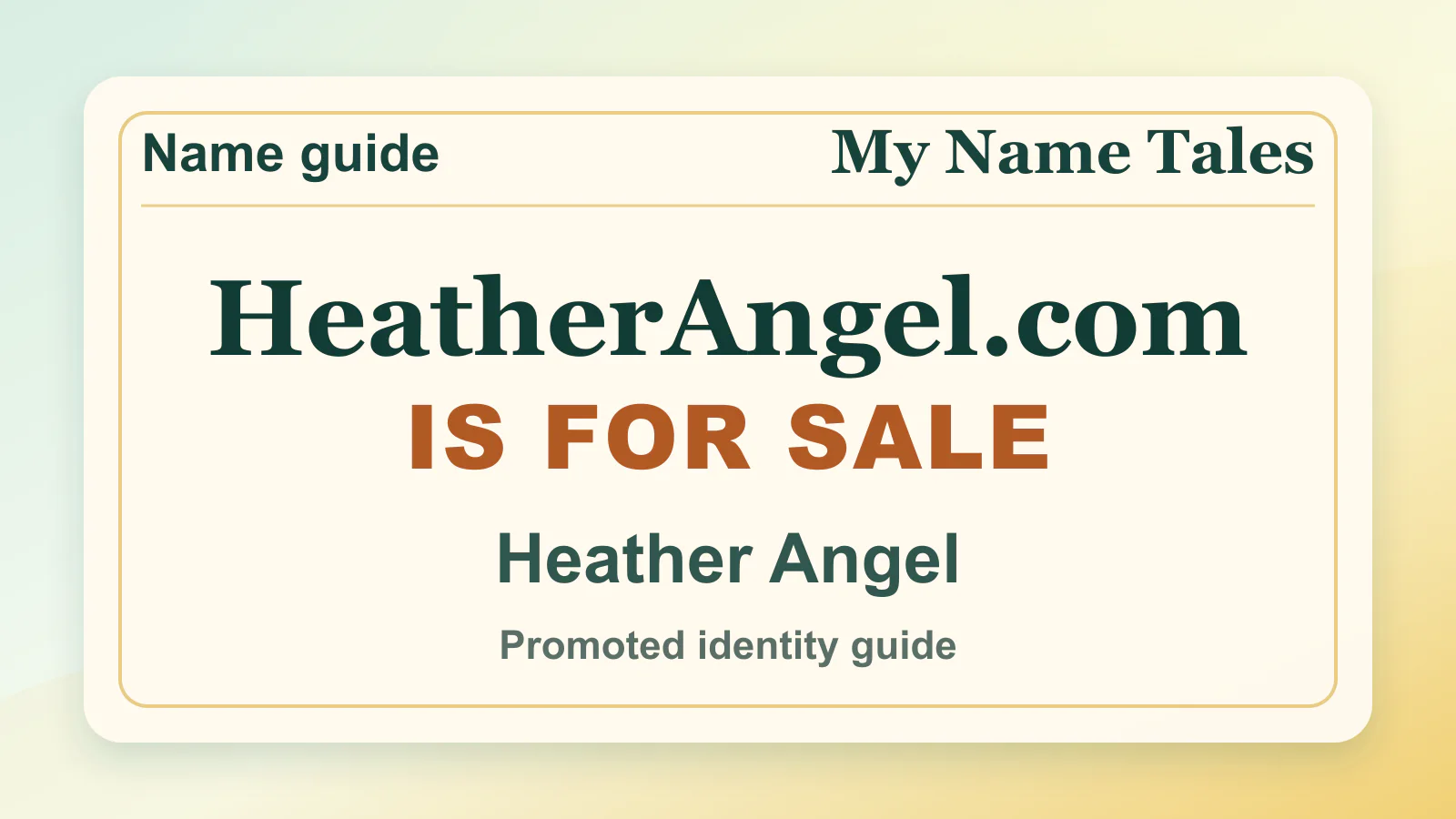 Heather Angel personal name guide thumbnail on My Name Tales