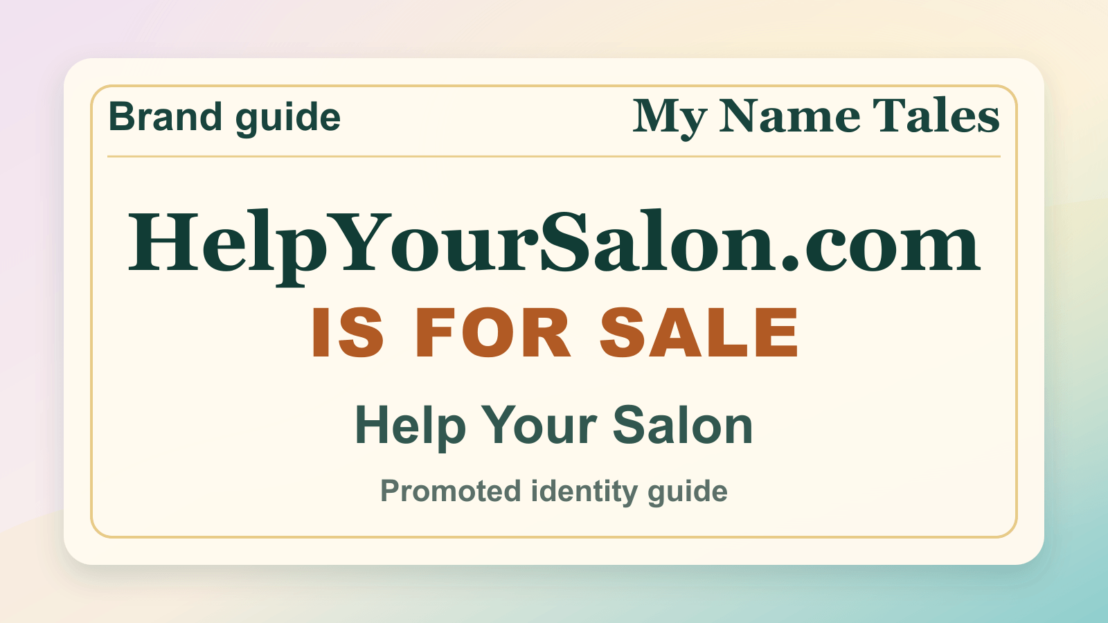 Help Your Salon identity guide image — HelpYourSalon.com is for sale