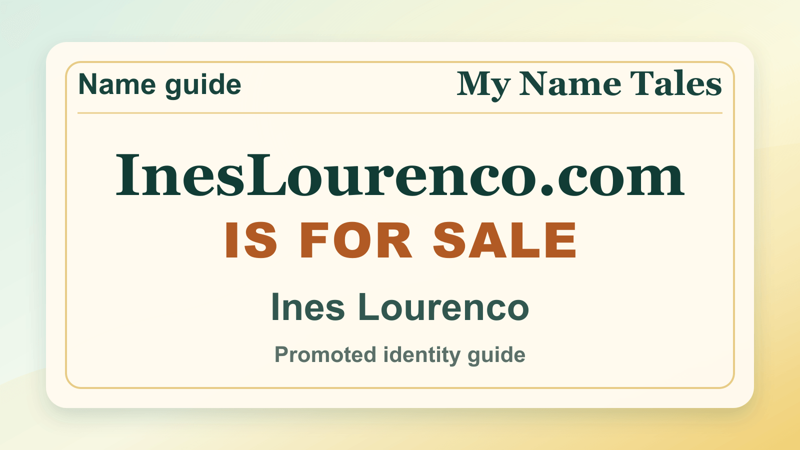 Ines Lourenco identity guide image — InesLourenco.com is for sale