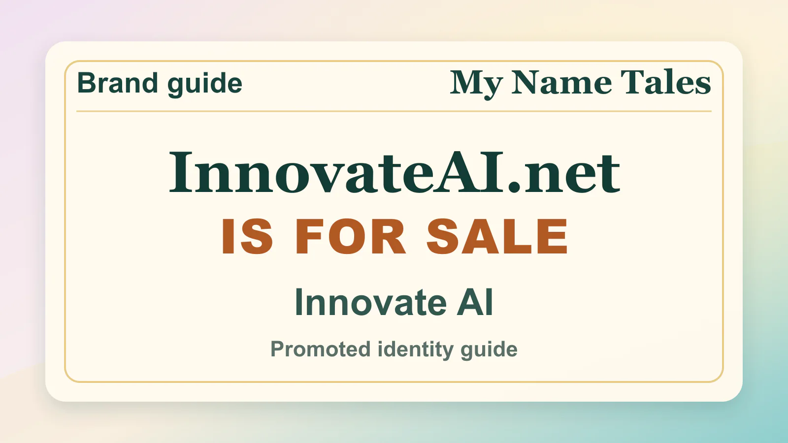 Innovate AI brandable domain guide thumbnail on My Name Tales