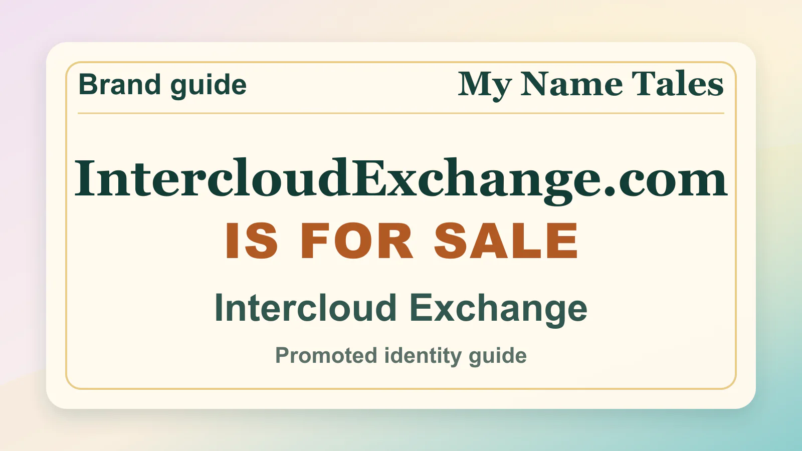 Intercloud Exchange brandable domain guide thumbnail on My Name Tales