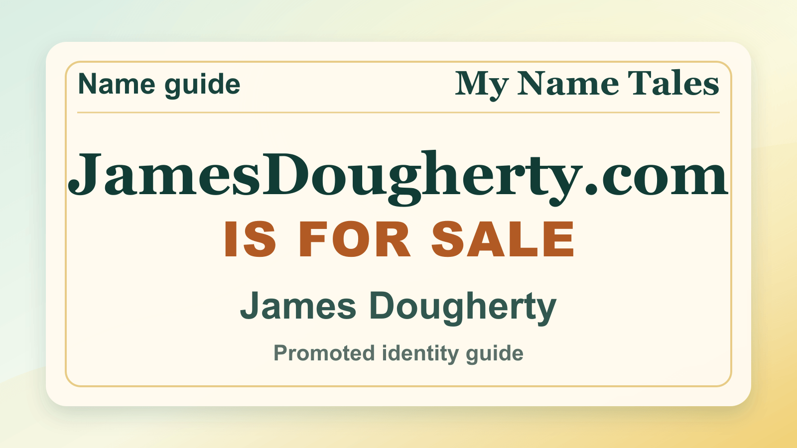 James Dougherty identity guide image — JamesDougherty.com is for sale