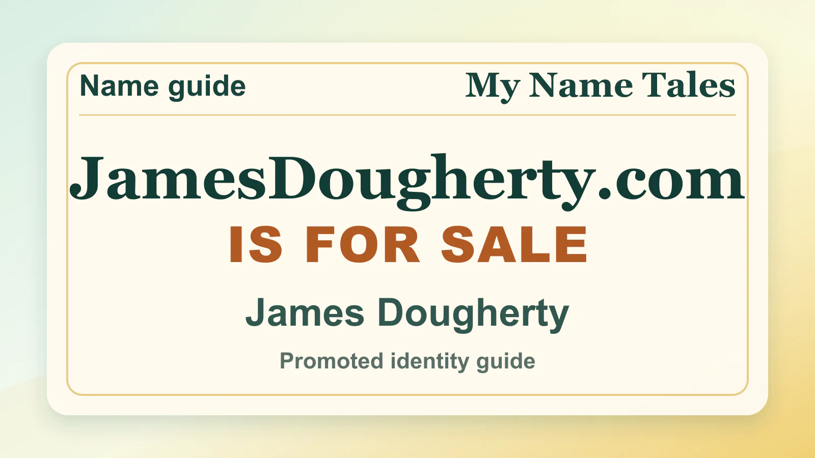 James Dougherty personal name guide thumbnail on My Name Tales