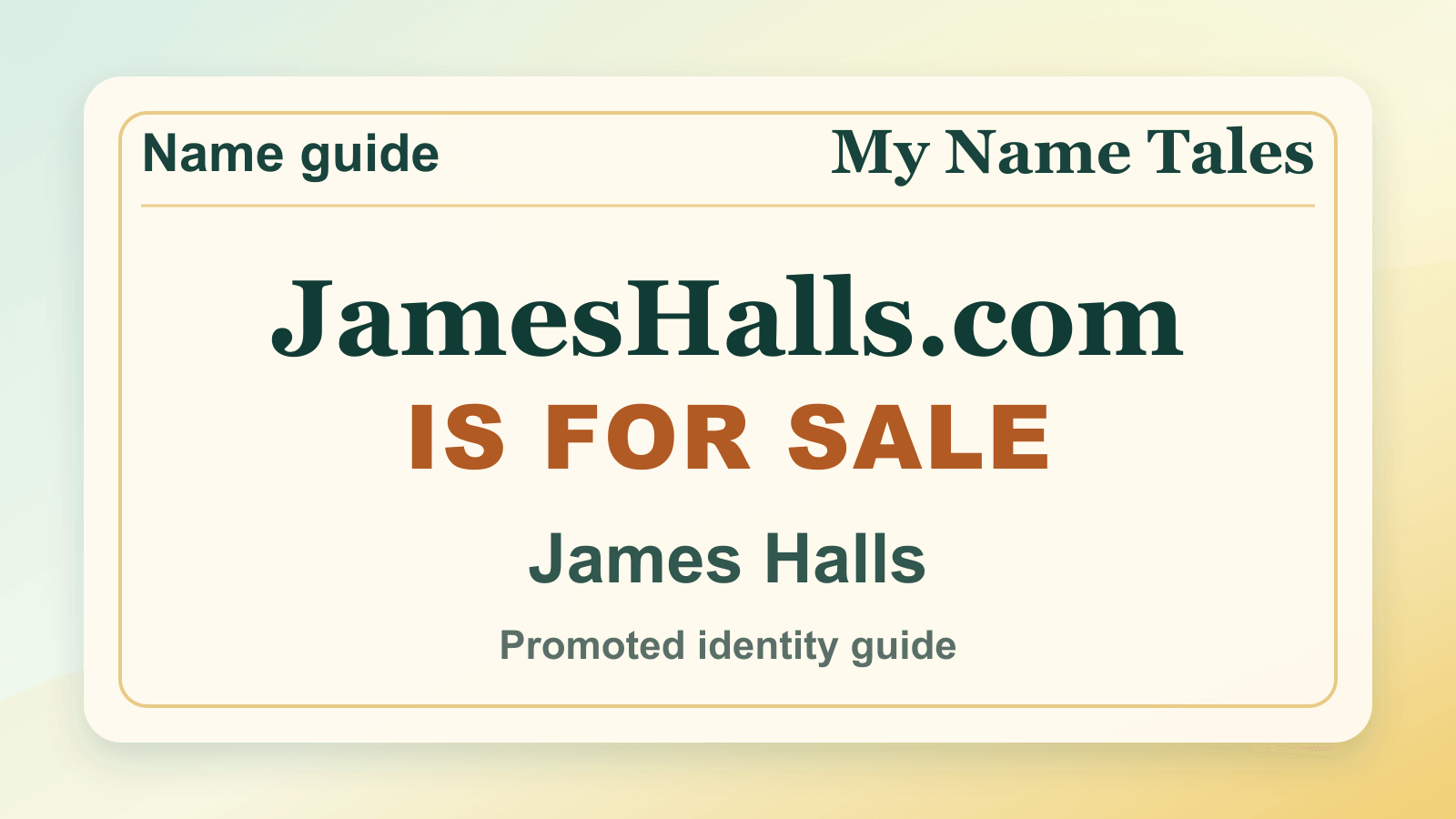 James Halls identity guide image — JamesHalls.com is for sale