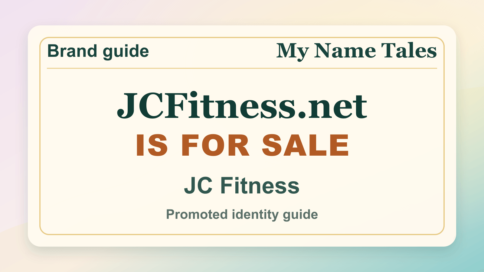 JC Fitness identity guide image — JCFitness.net is for sale