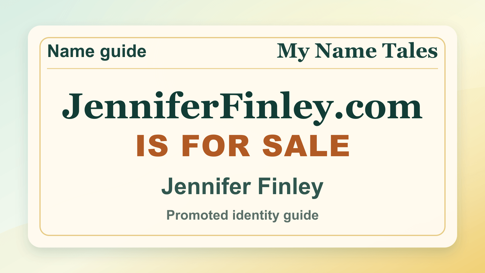 Jennifer Finley identity guide image — JenniferFinley.com is for sale