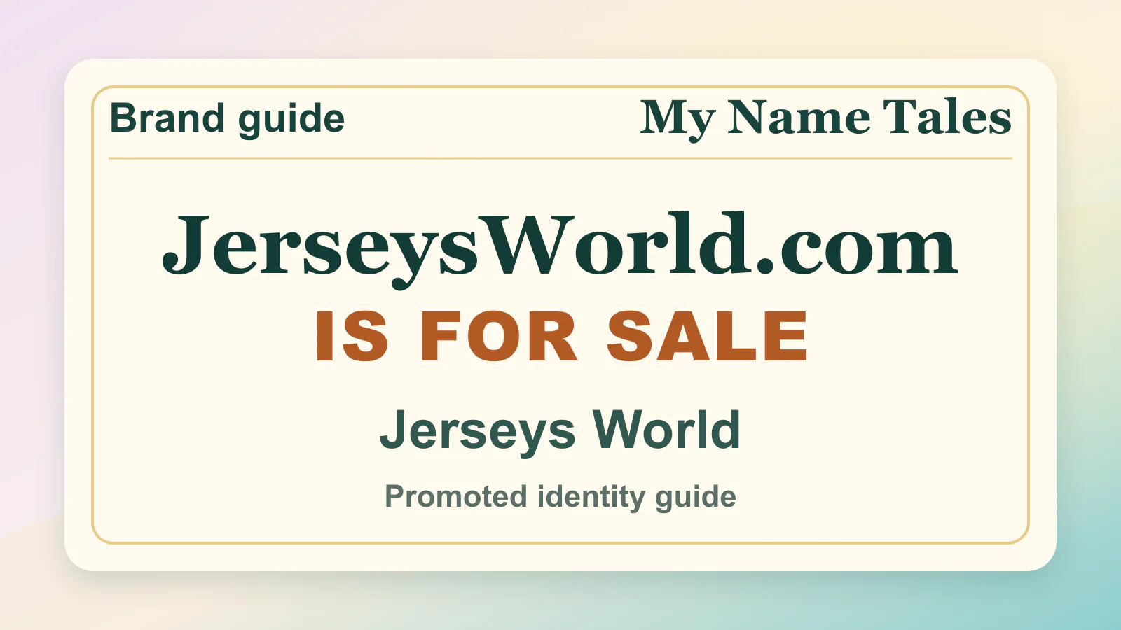Jerseys World brandable domain guide thumbnail on My Name Tales