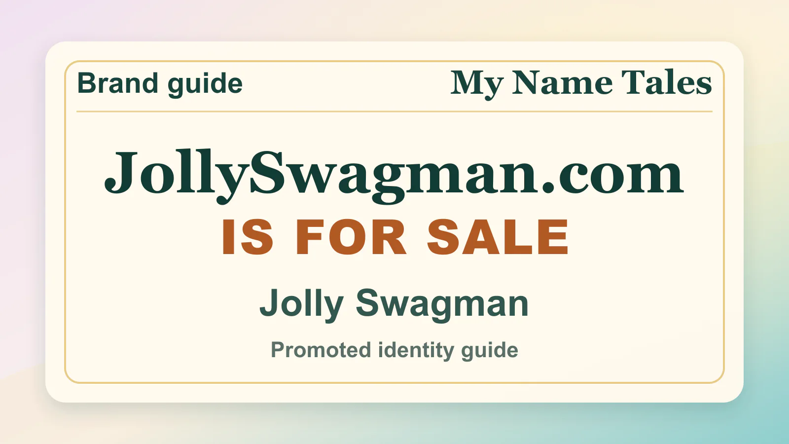 Jolly Swagman brandable domain guide thumbnail on My Name Tales