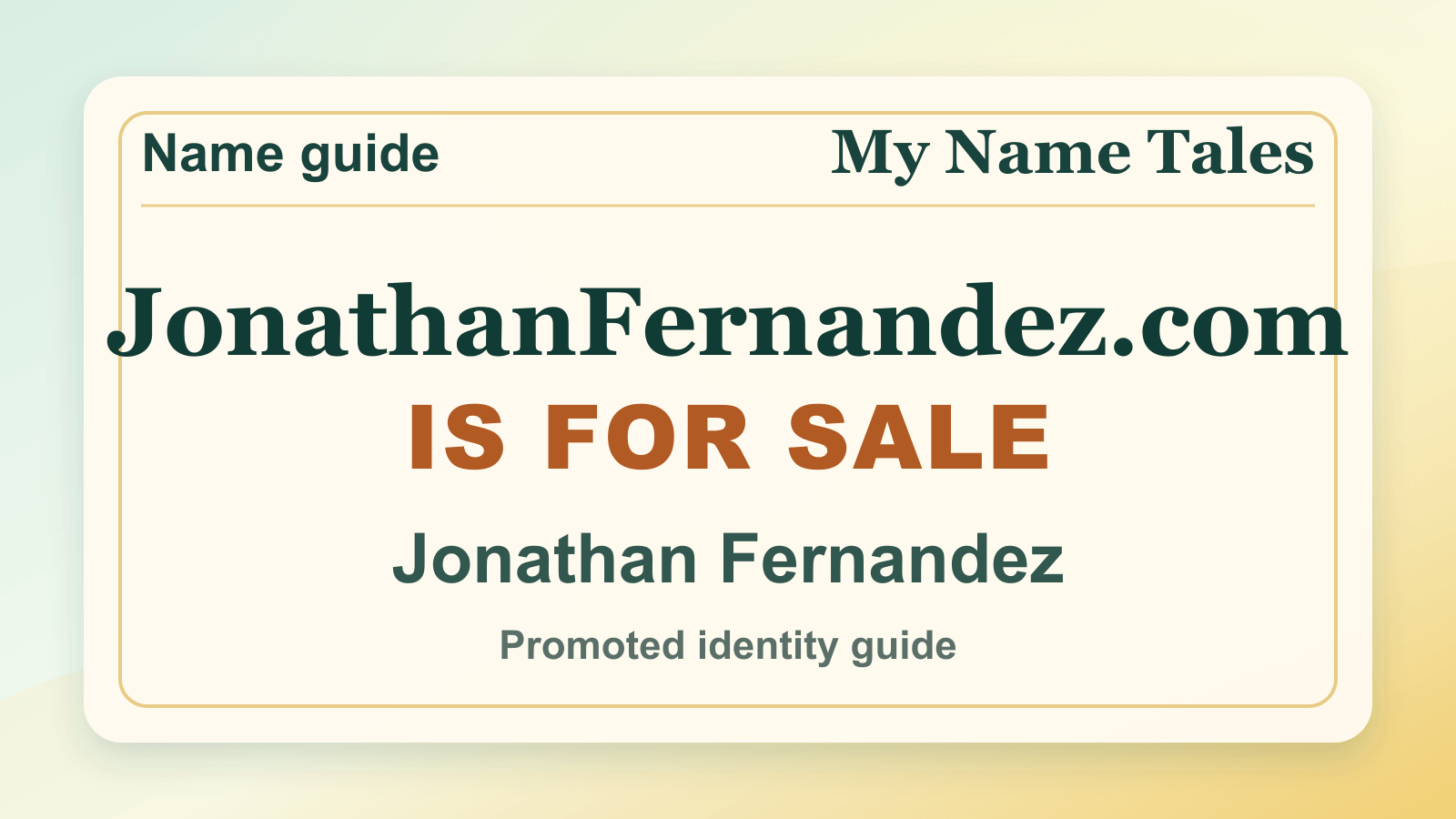 Jonathan Fernandez identity guide image — JonathanFernandez.com is for sale