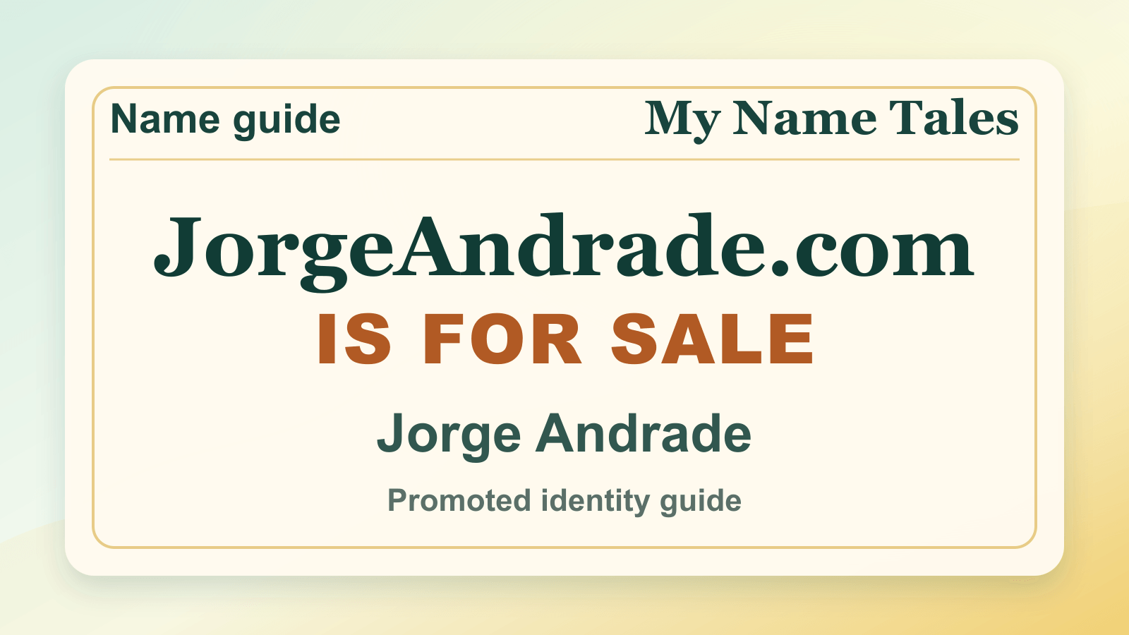 Jorge Andrade identity guide image — JorgeAndrade.com is for sale