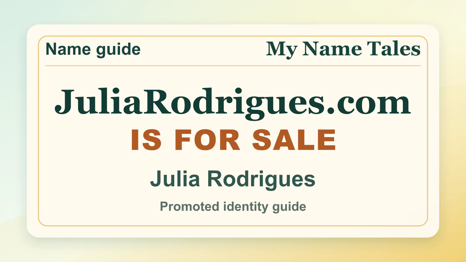 Julia Rodrigues personal name guide thumbnail on My Name Tales