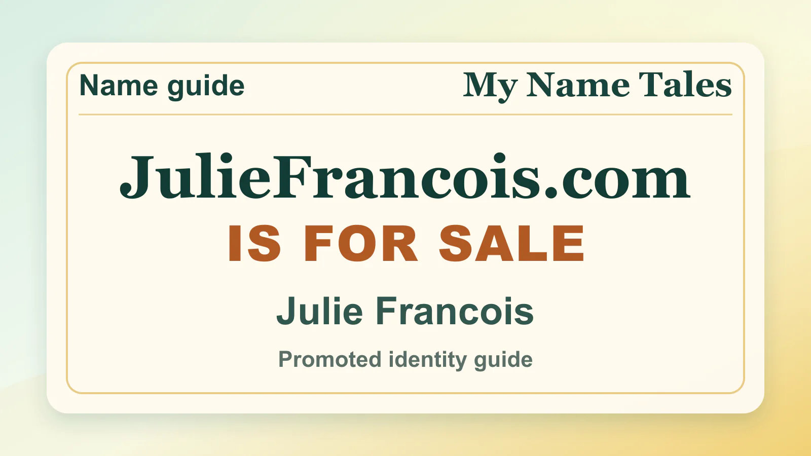 Julie Francois personal name guide thumbnail on My Name Tales