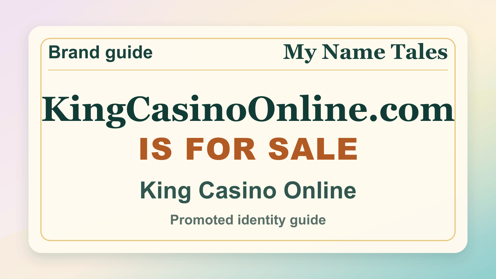 King Casino Online identity guide image — KingCasinoOnline.com is for sale