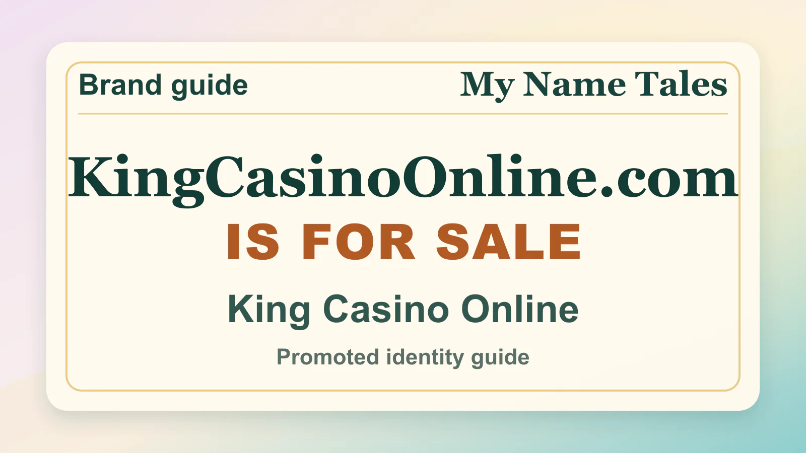 King Casino Online brandable domain guide thumbnail on My Name Tales