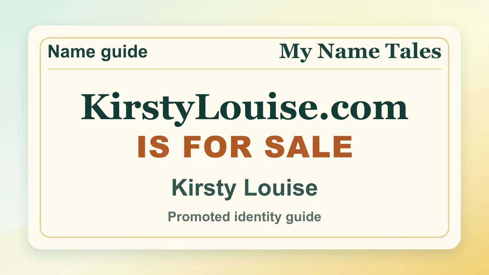 Kirsty Louise personal name guide thumbnail on My Name Tales