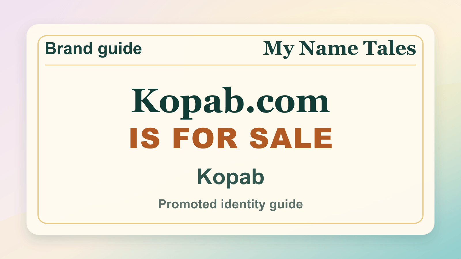 Kopab identity guide image — Kopab.com is for sale