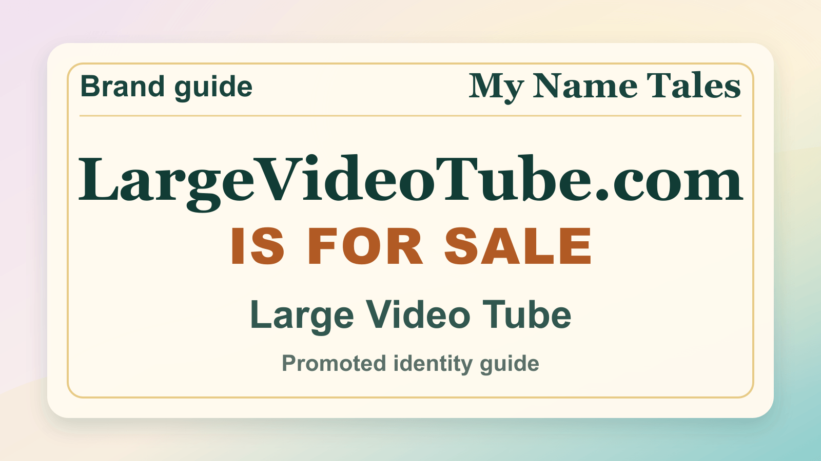 Large Video Tube identity guide image — LargeVideoTube.com is for sale
