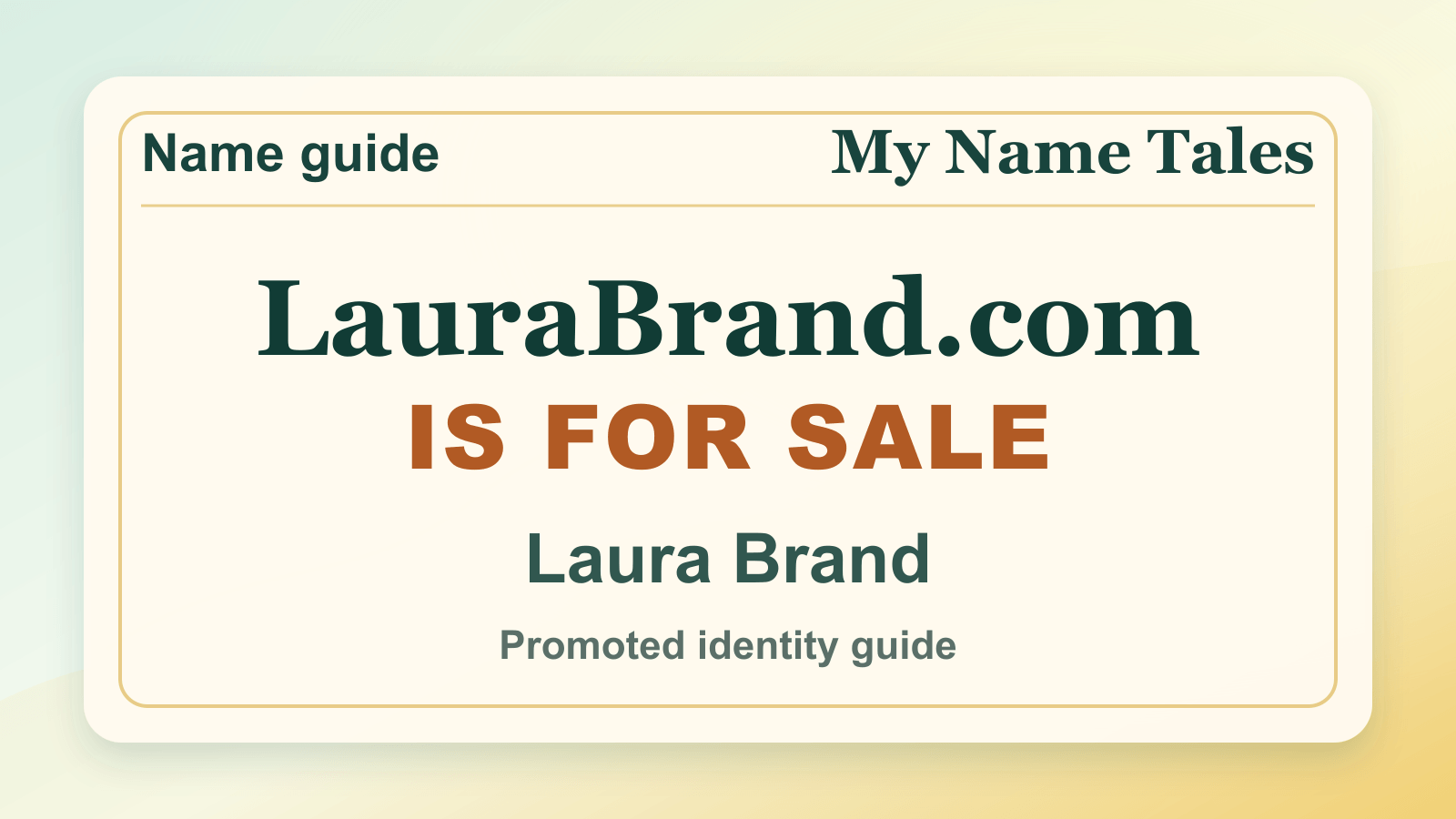 Laura Brand identity guide image — LauraBrand.com is for sale
