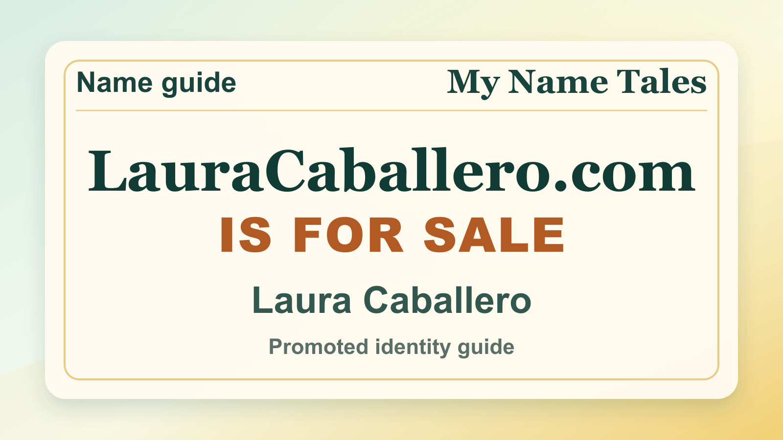 Laura Caballero identity guide image — LauraCaballero.com is for sale