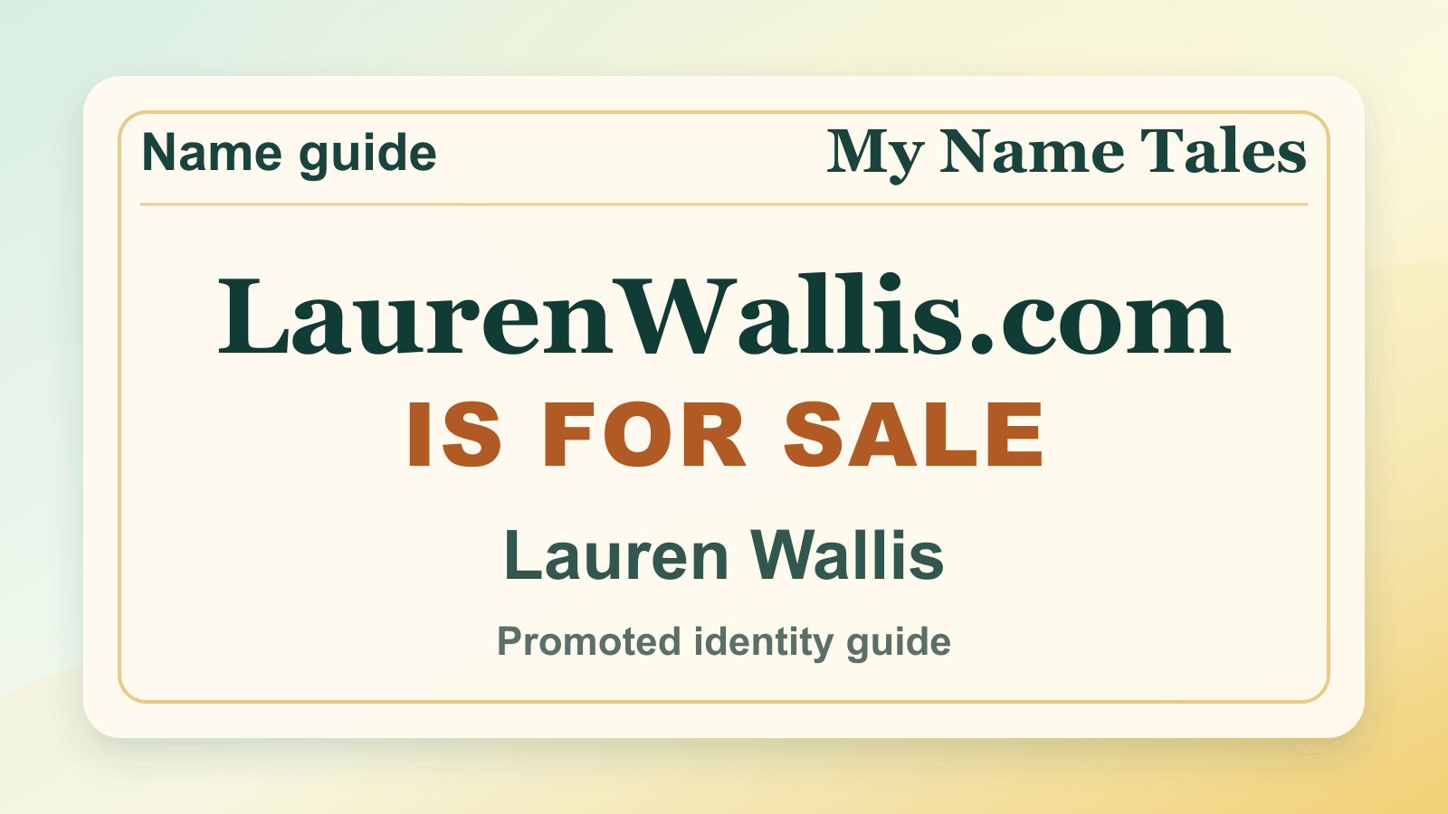 Lauren Wallis identity guide image — LaurenWallis.com is for sale