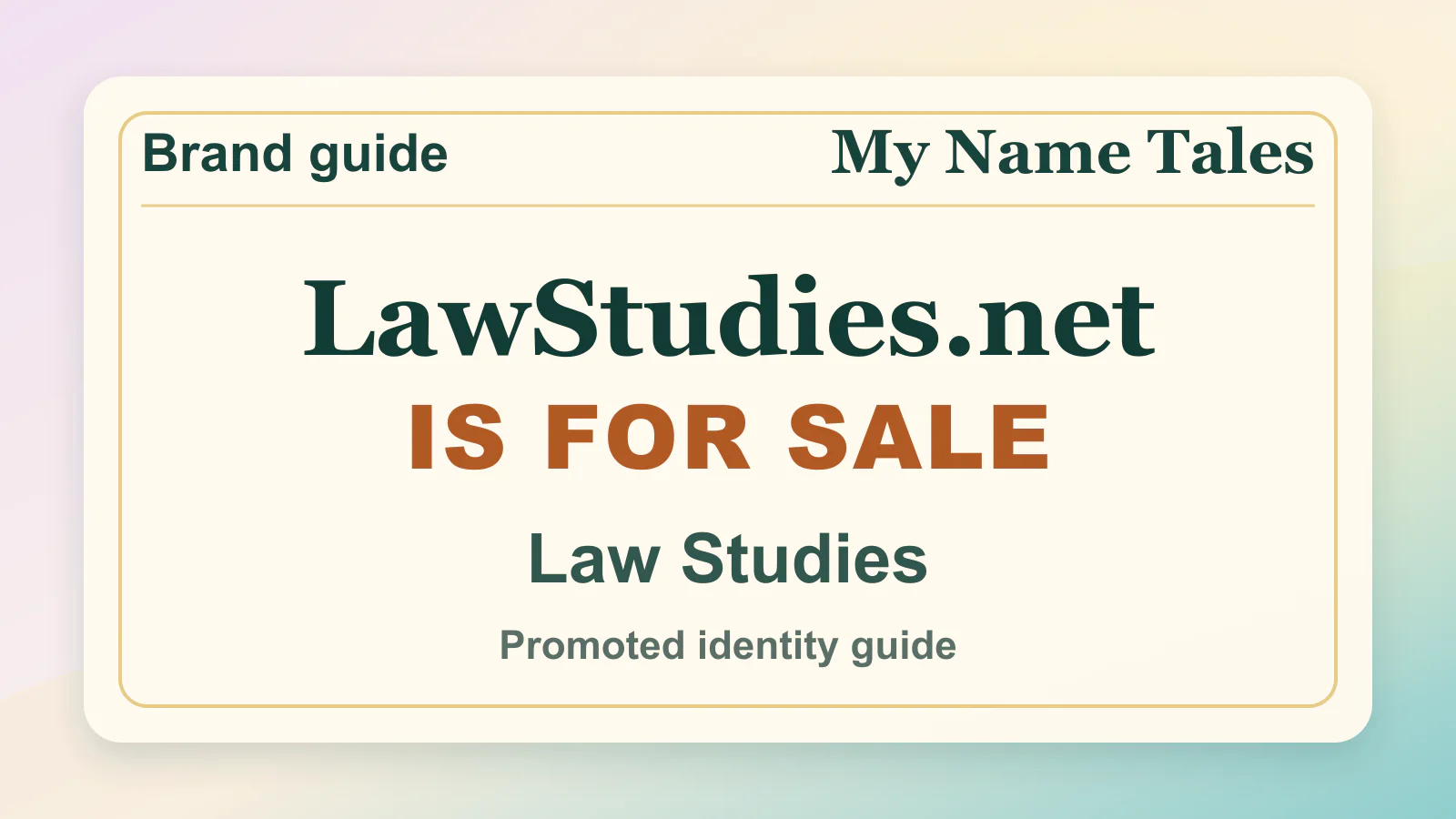 Law Studies brandable domain guide thumbnail on My Name Tales