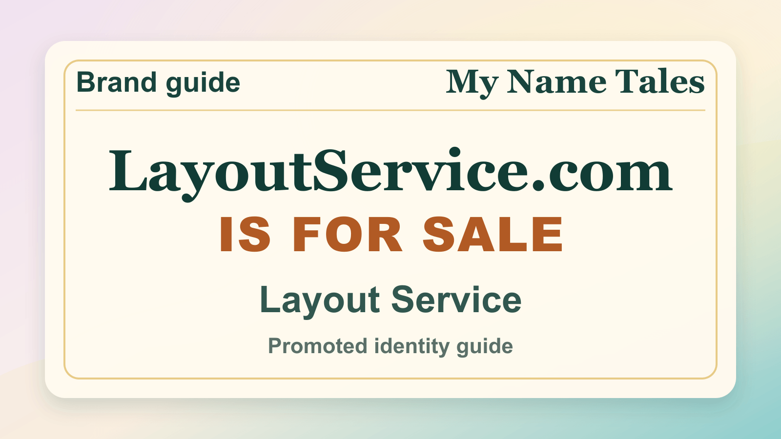 Layout Service identity guide image — LayoutService.com is for sale