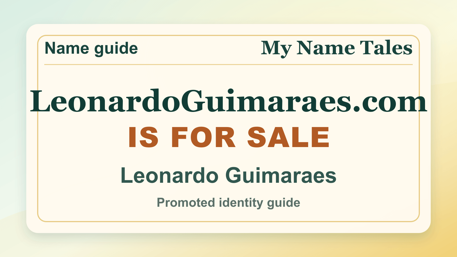 Leonardo Guimaraes identity guide image — LeonardoGuimaraes.com is for sale