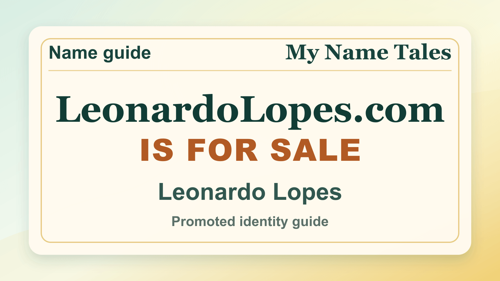 Leonardo Lopes identity guide image — LeonardoLopes.com is for sale