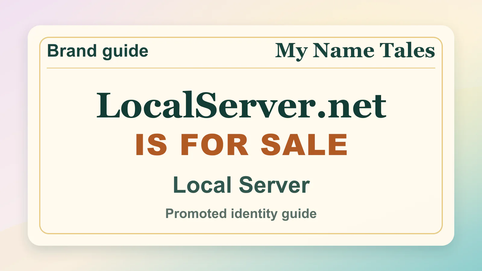Local Server brandable domain guide thumbnail on My Name Tales