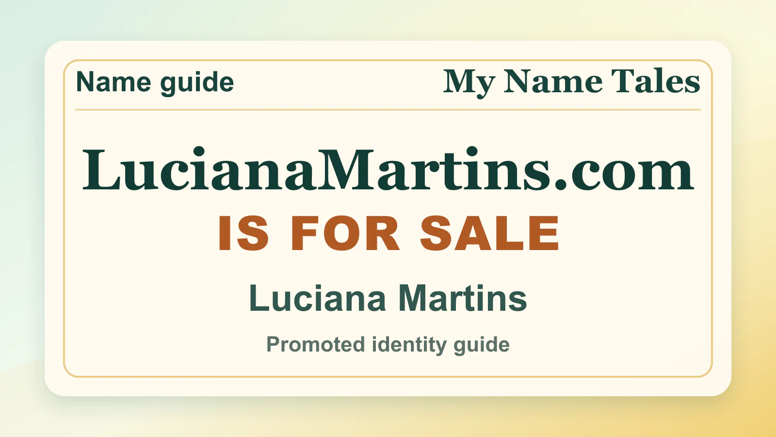 Luciana Martins personal name guide thumbnail on My Name Tales