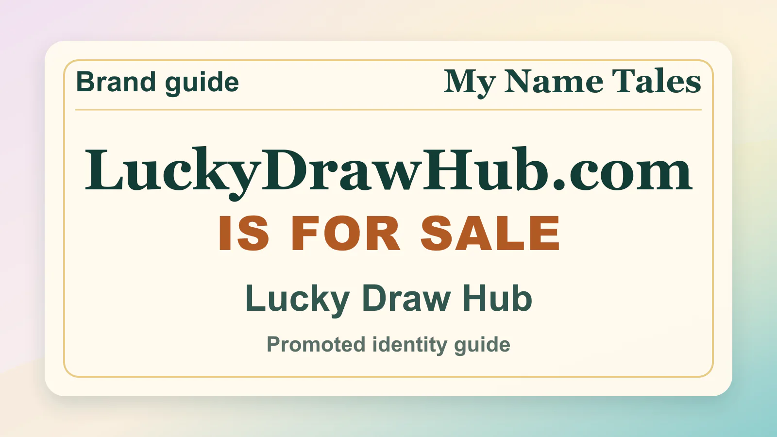 Lucky Draw Hub brandable domain guide thumbnail on My Name Tales