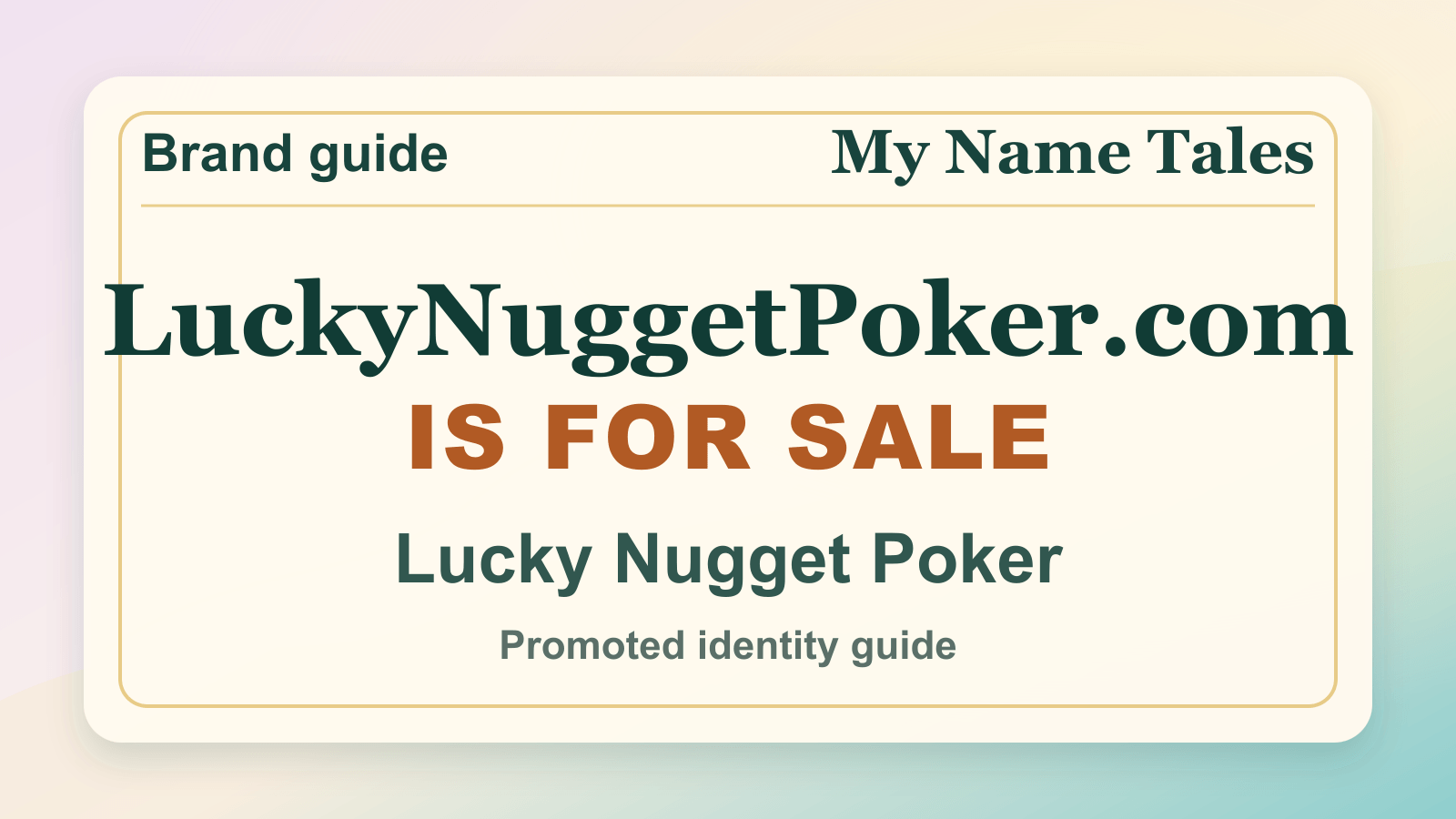 Lucky Nugget Poker identity guide image — LuckyNuggetPoker.com is for sale
