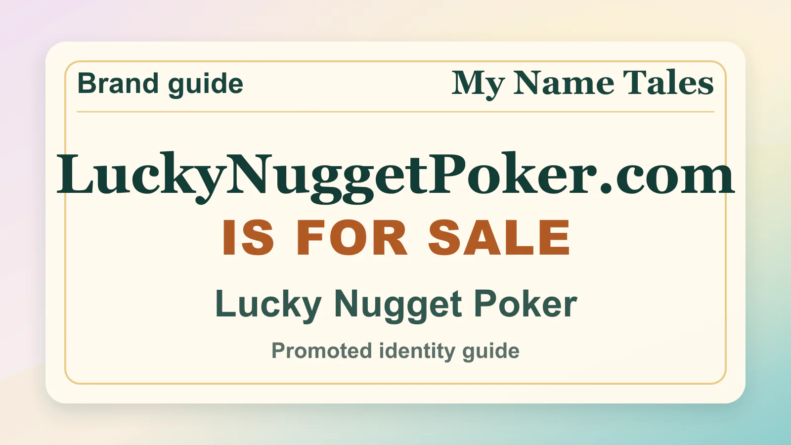 Lucky Nugget Poker brandable domain guide thumbnail on My Name Tales