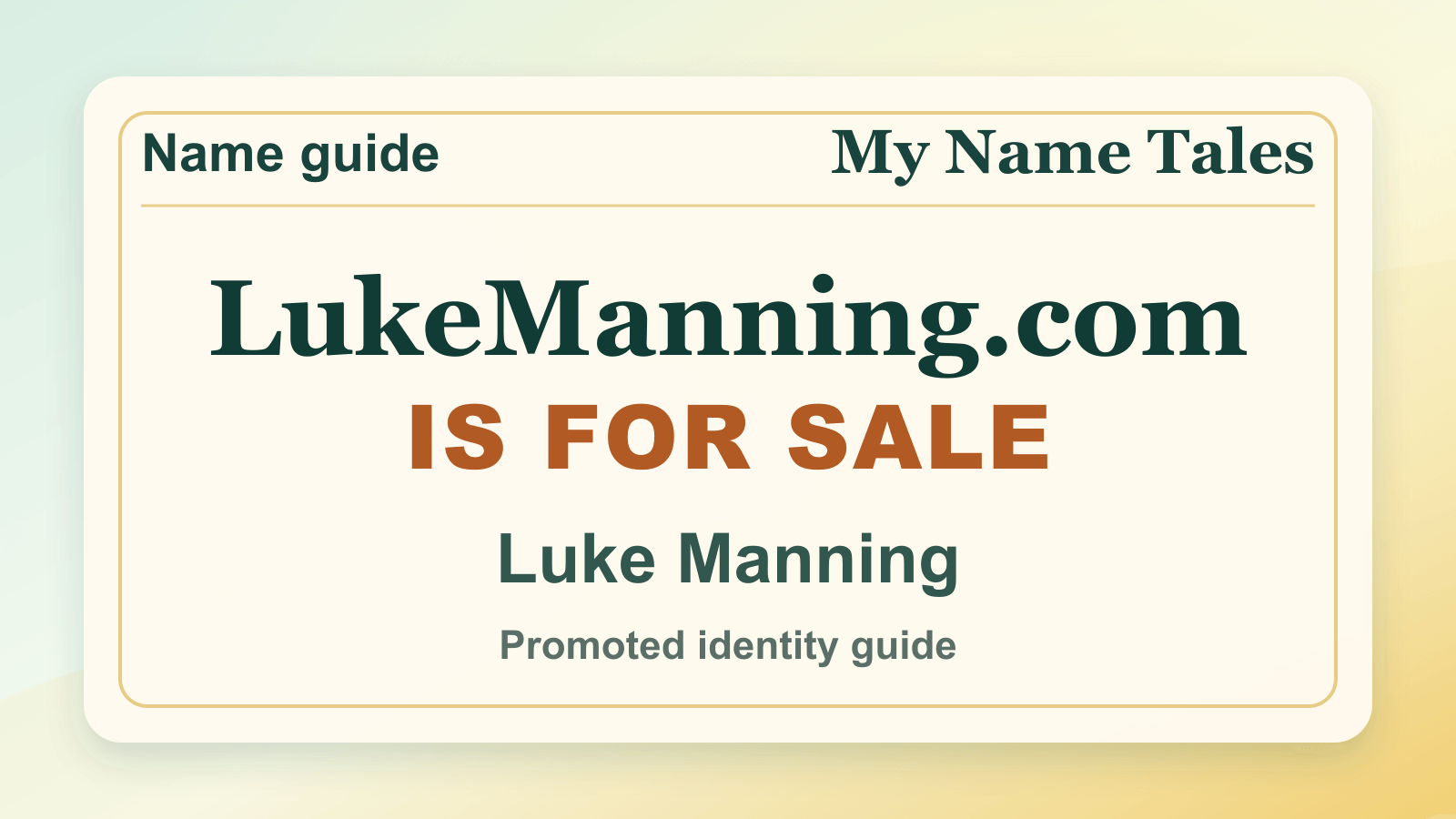 Luke Manning identity guide image — LukeManning.com is for sale