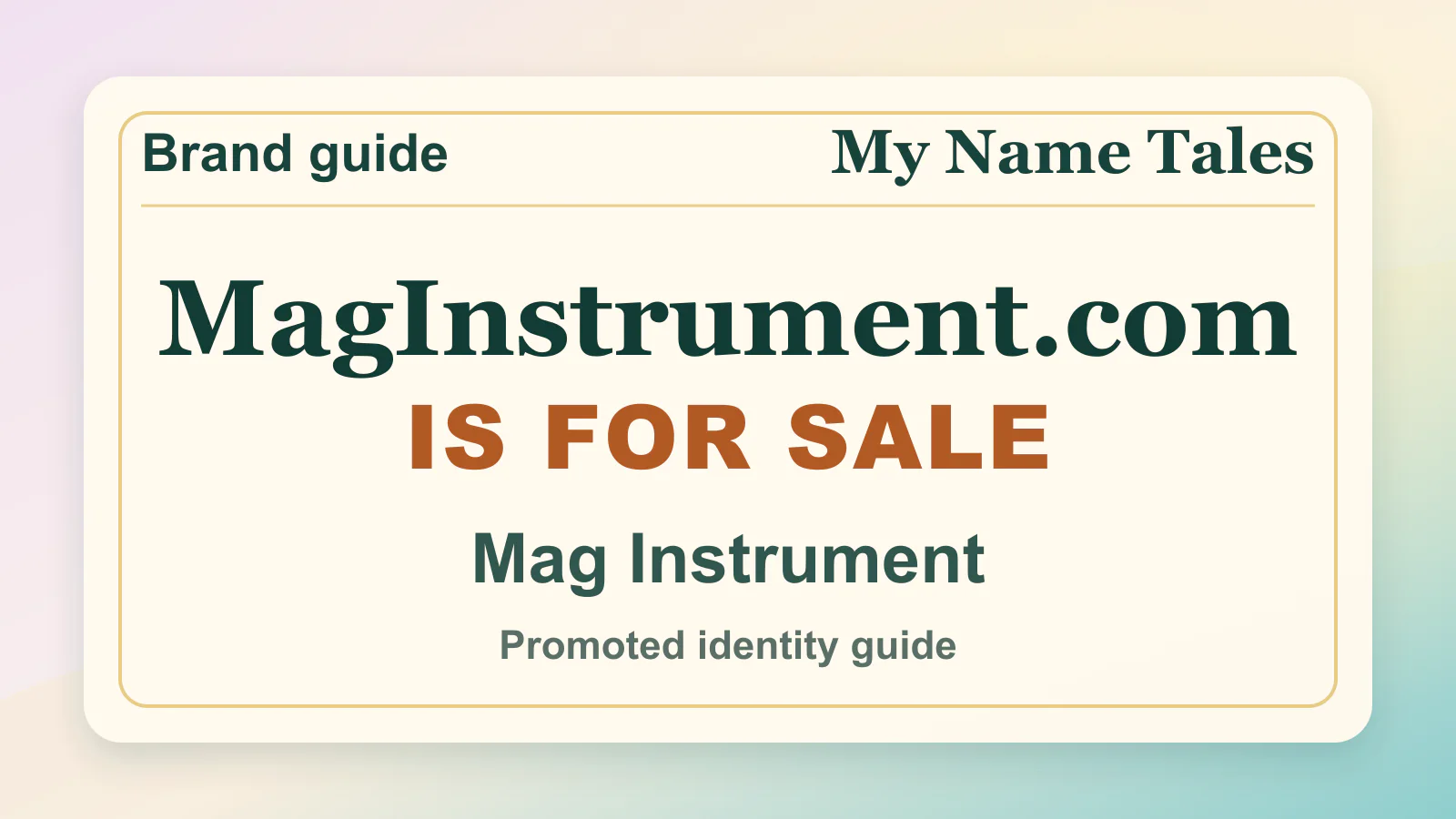 Mag Instrument brandable domain guide thumbnail on My Name Tales