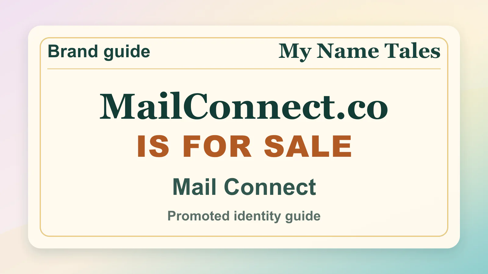 Mail Connect brandable domain guide thumbnail on My Name Tales