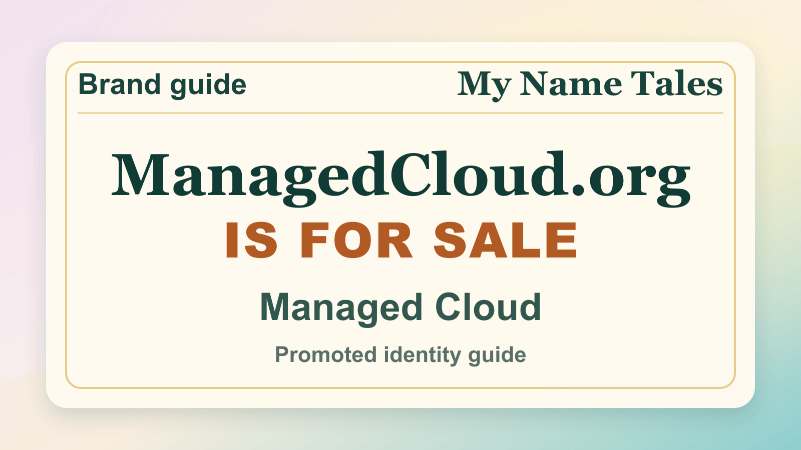 Managed Cloud identity guide image — ManagedCloud.org is for sale