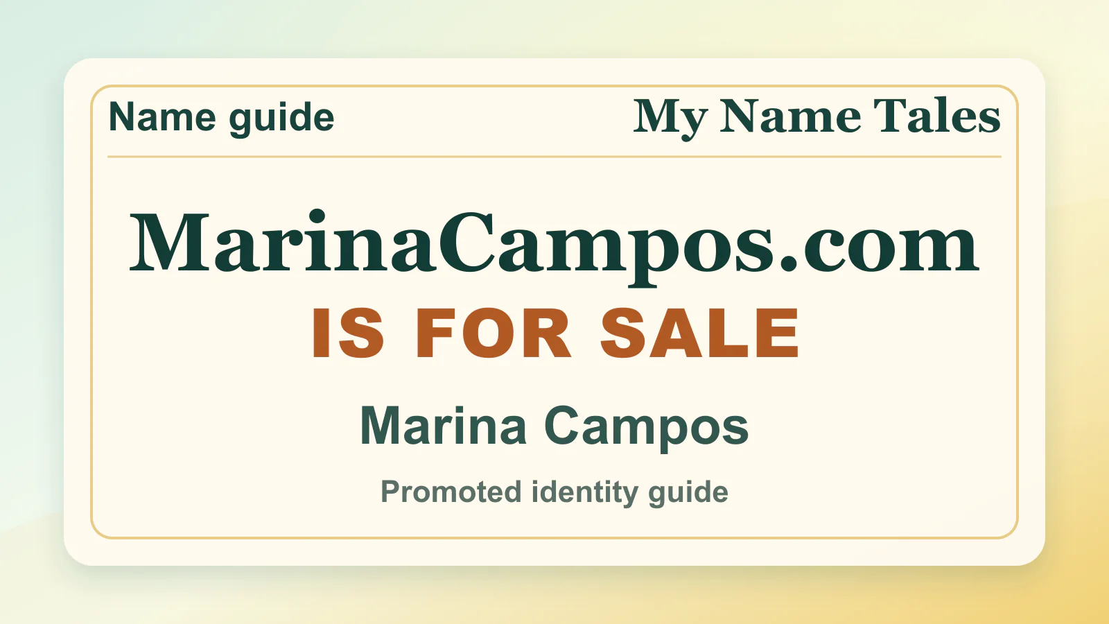 Marina Campos personal name guide thumbnail on My Name Tales
