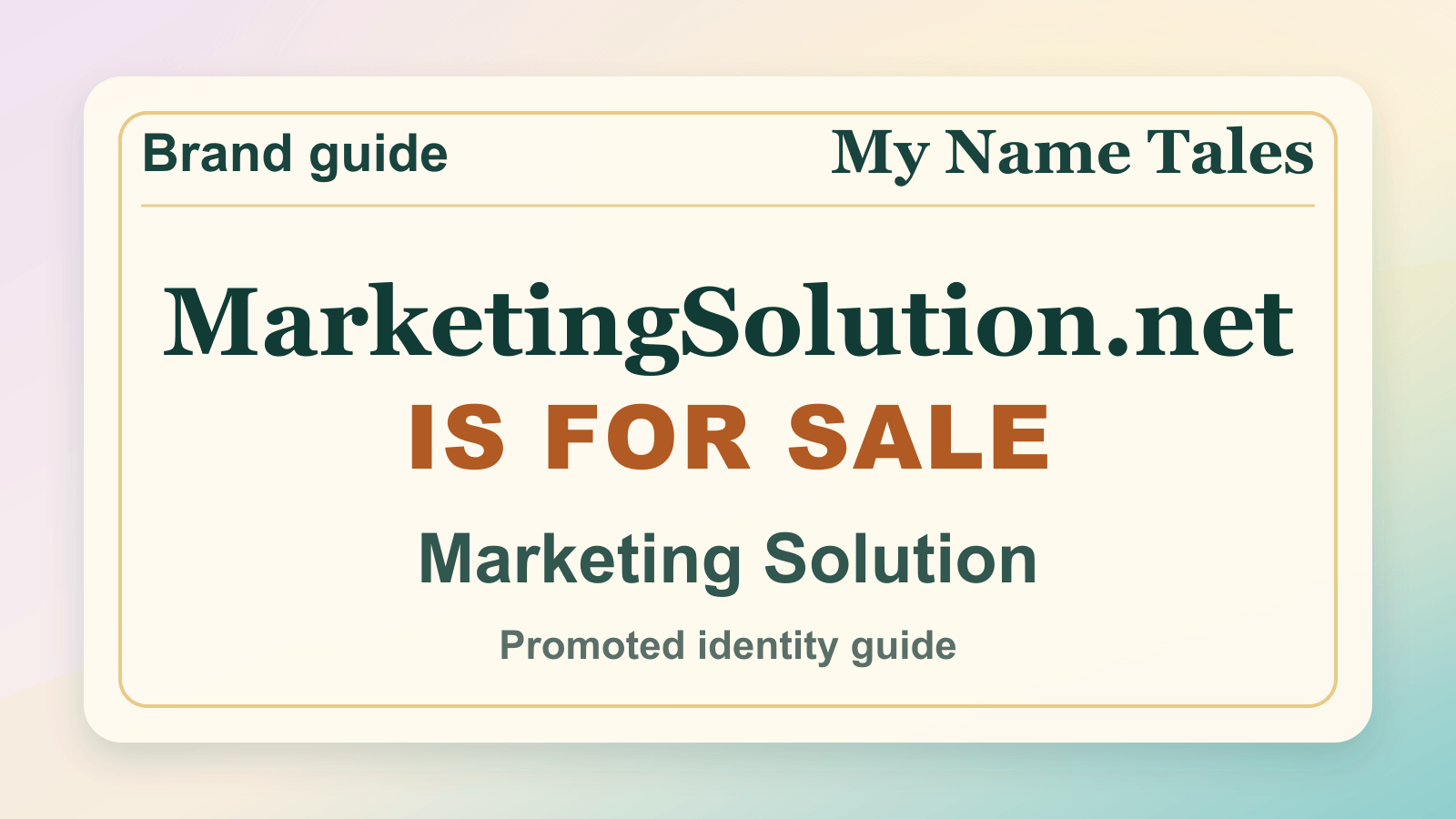 Marketing Solution identity guide image — MarketingSolution.net is for sale