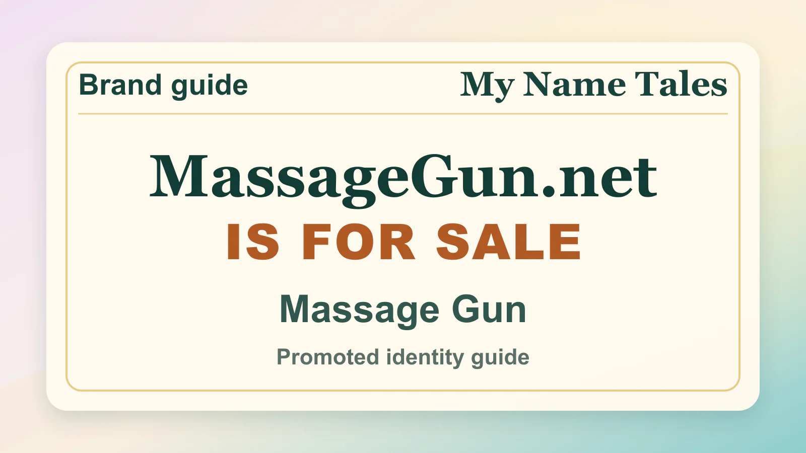 Massage Gun brandable domain guide thumbnail on My Name Tales