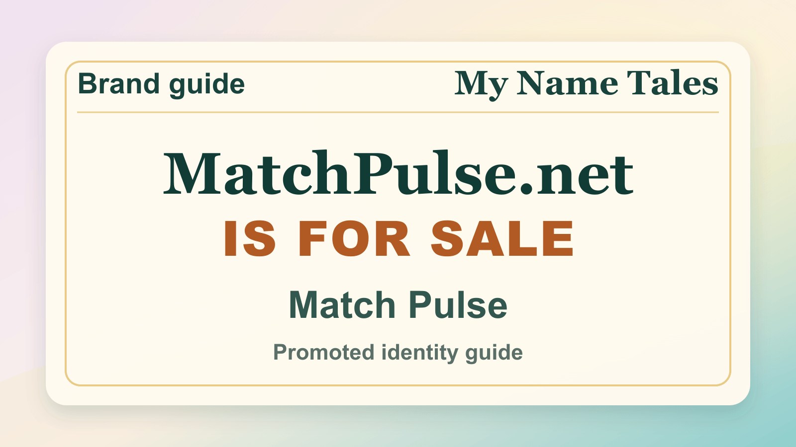 Match Pulse identity guide image — MatchPulse.net is for sale