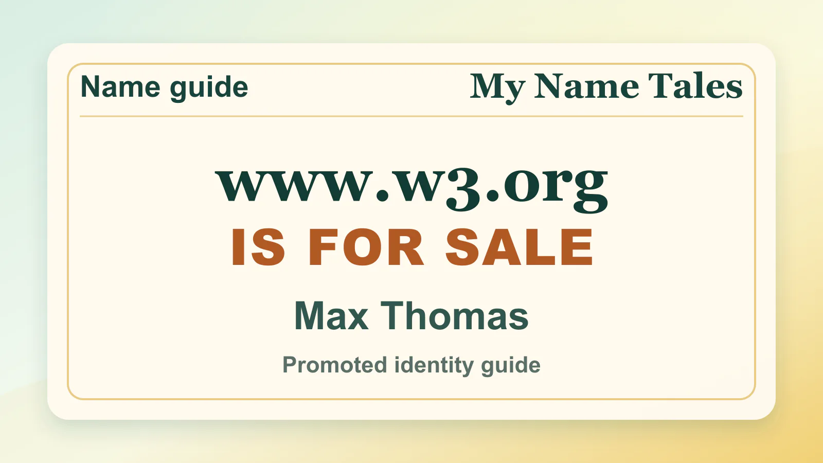 Max Thomas personal name guide thumbnail on My Name Tales