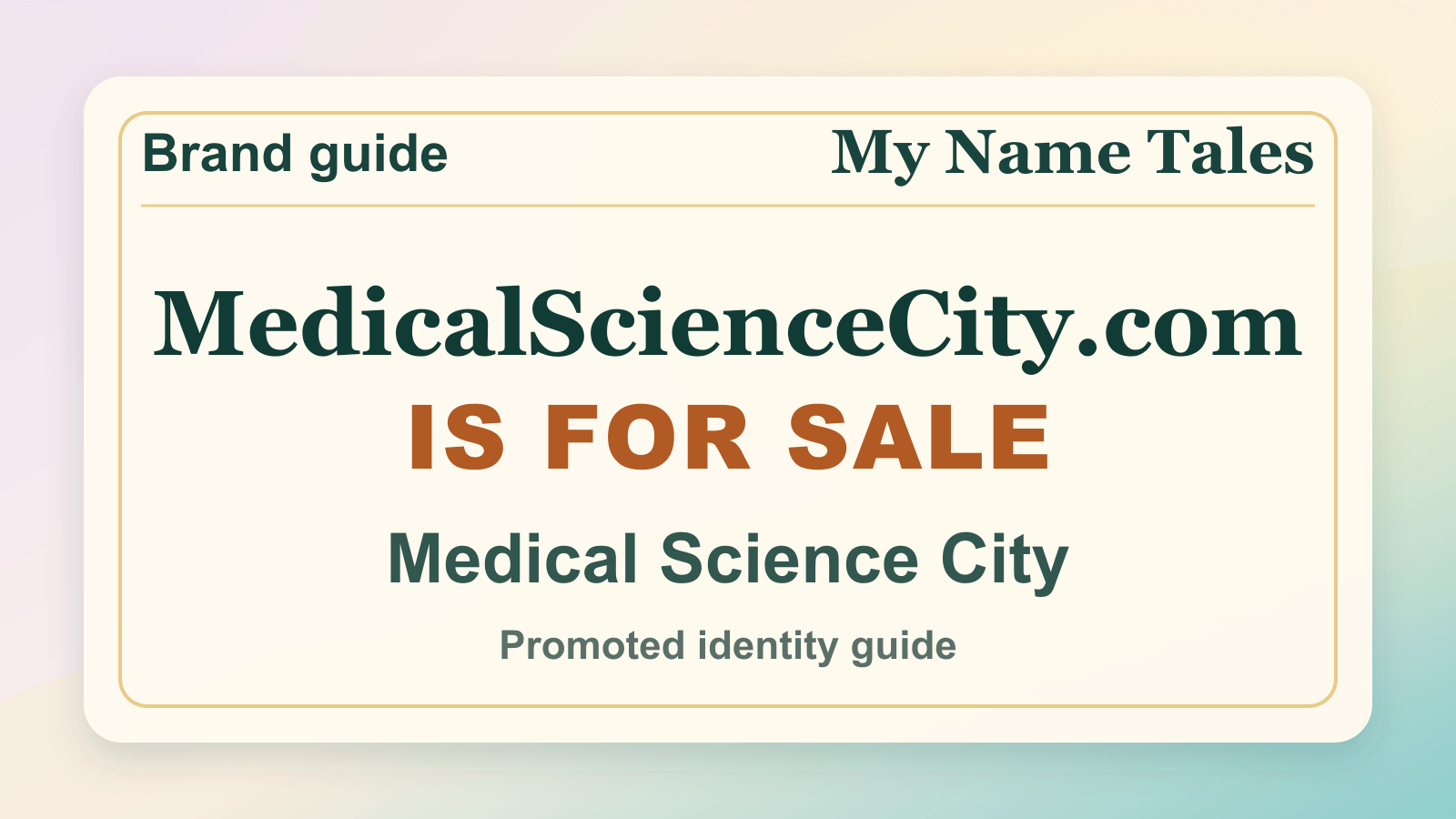 Medical Science City identity guide image — MedicalScienceCity.com is for sale