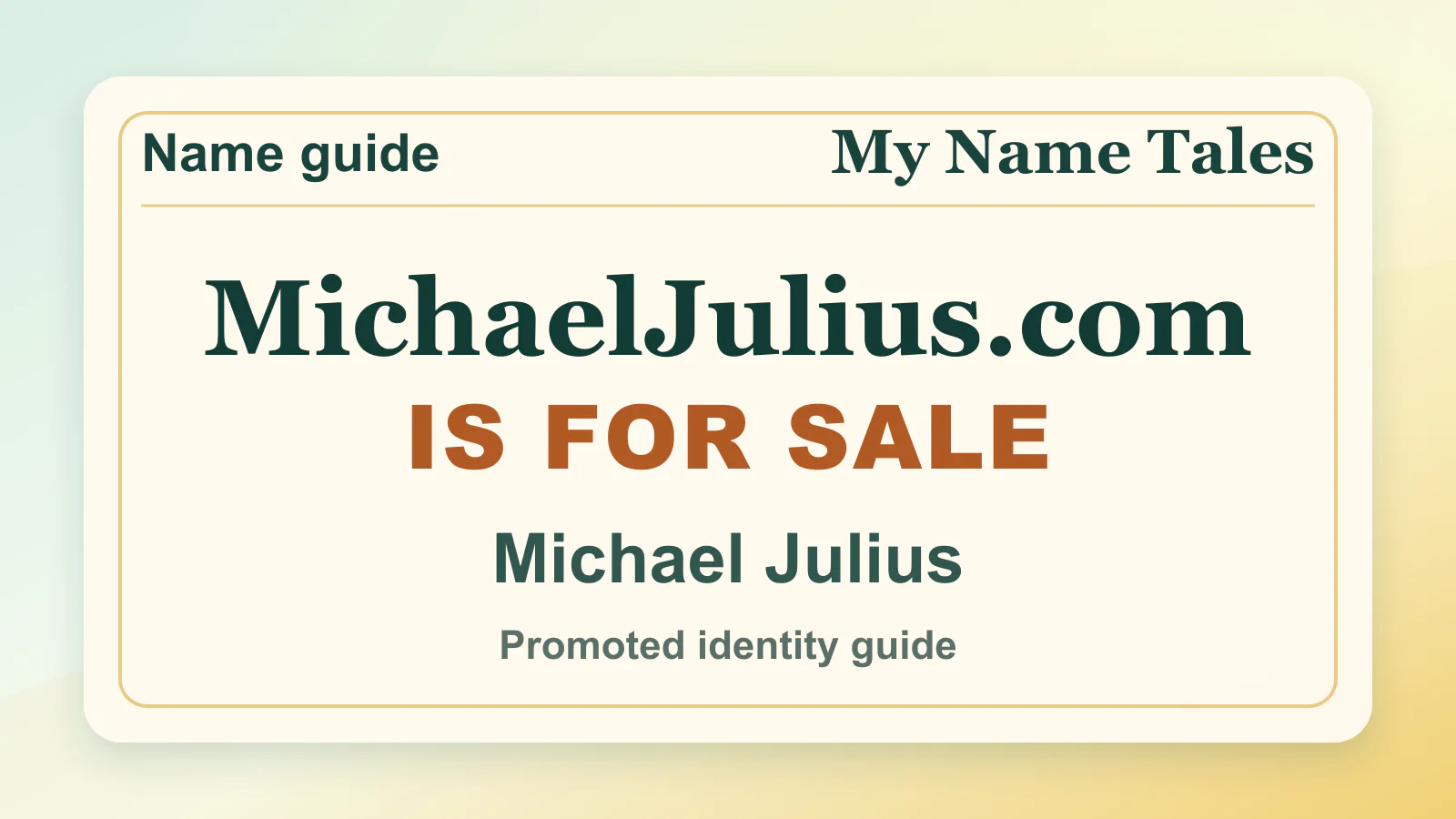 Michael Julius personal name guide thumbnail on My Name Tales