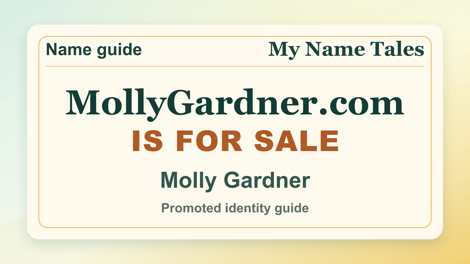 Molly Gardner personal name guide thumbnail on My Name Tales