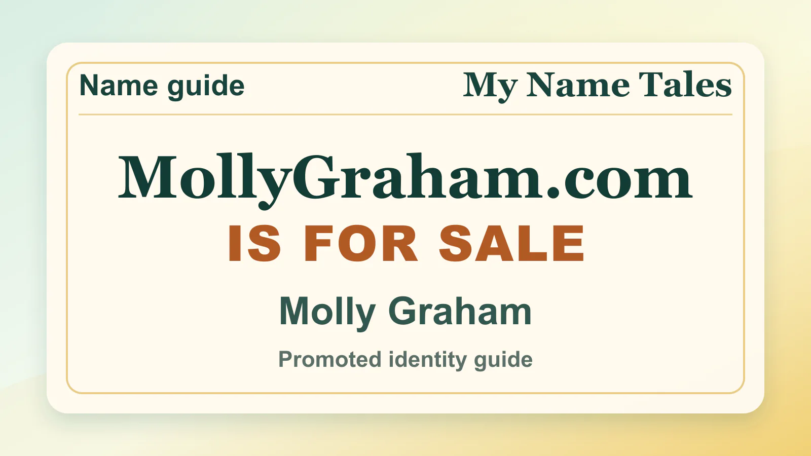 Molly Graham personal name guide thumbnail on My Name Tales