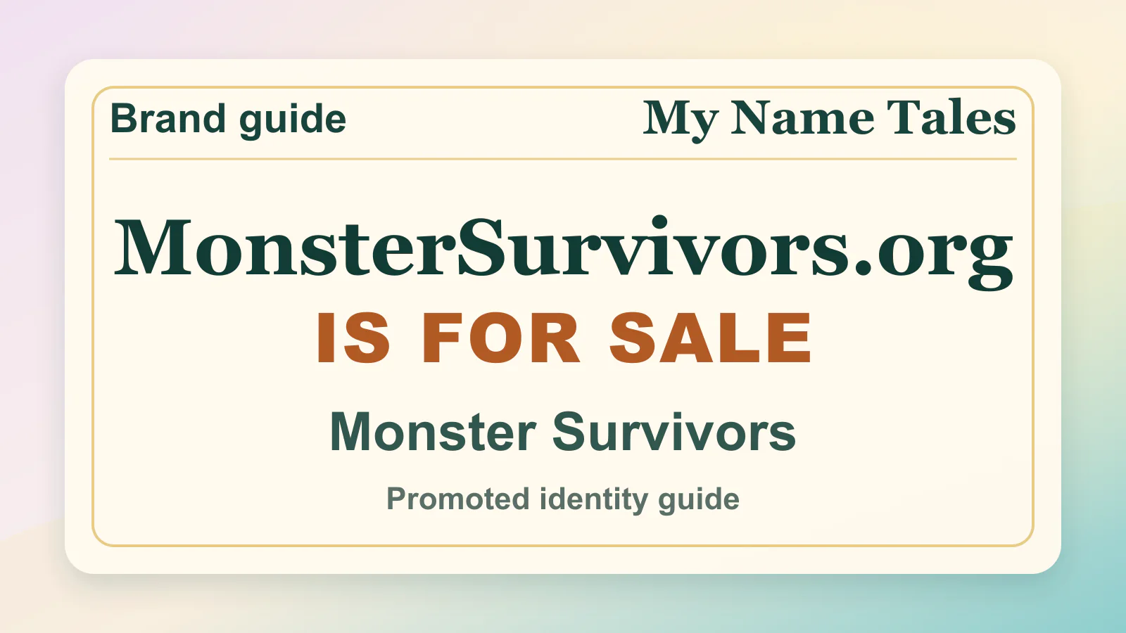 Monster Survivors brandable domain guide thumbnail on My Name Tales