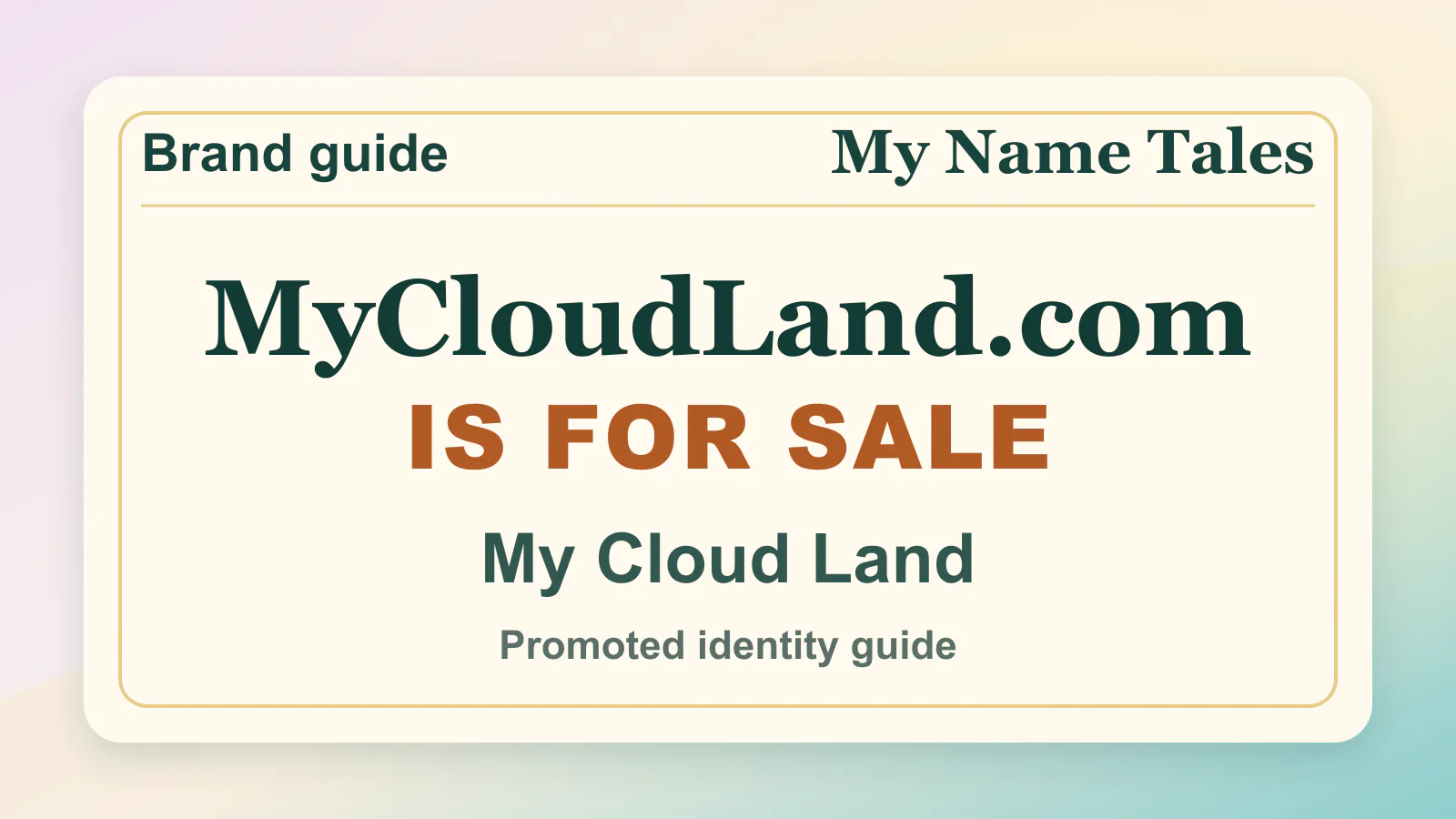 My Cloud Land brandable domain guide thumbnail on My Name Tales