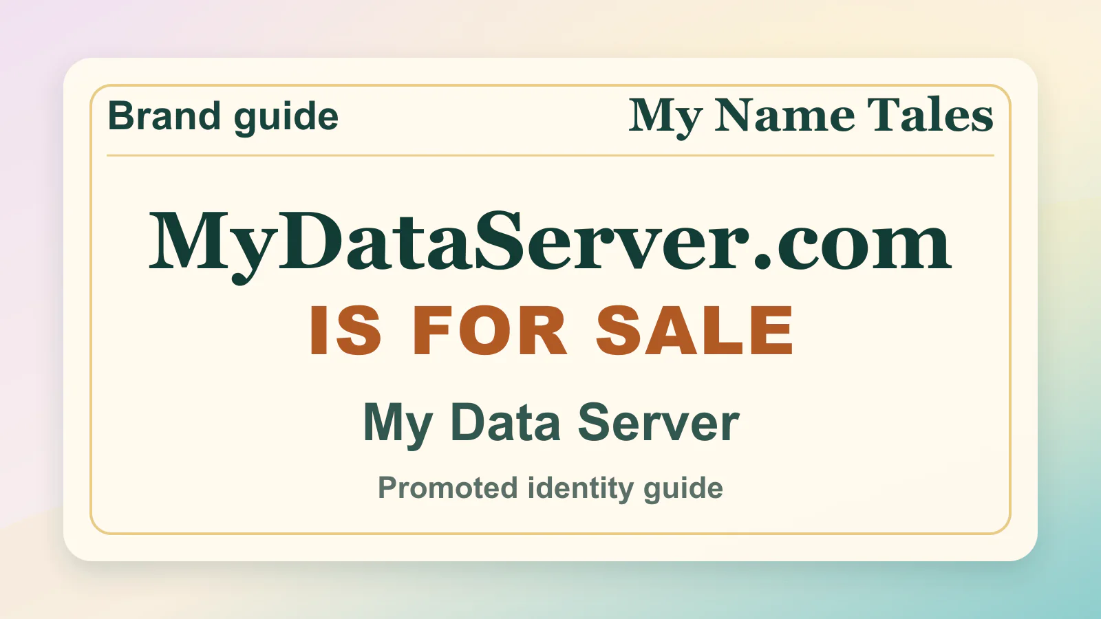 My Data Server brandable domain guide thumbnail on My Name Tales