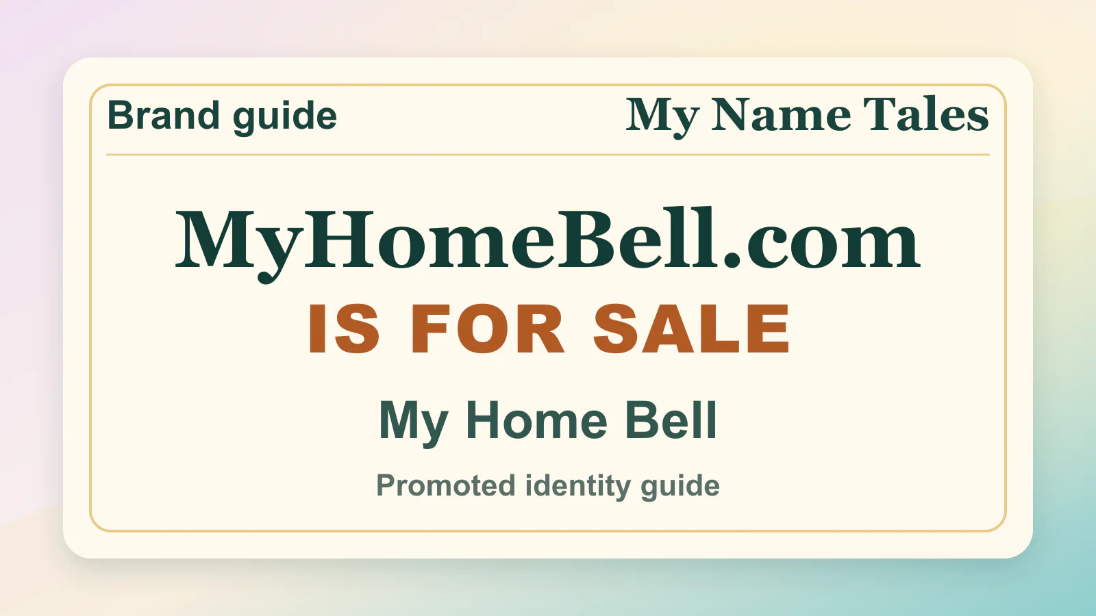 My Home Bell brandable domain guide thumbnail on My Name Tales